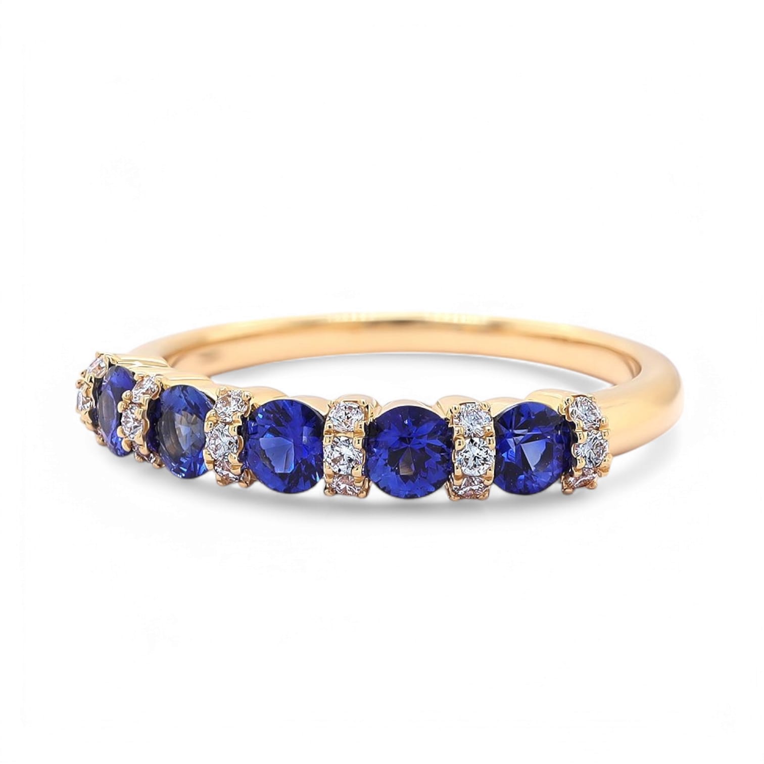 Brilliance Bloom Sapphire and Diamond Band